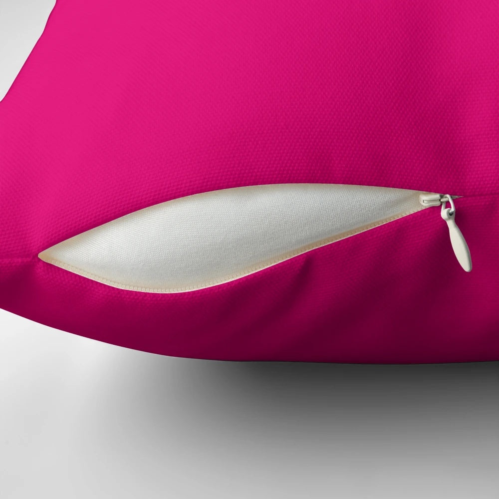 Preppy abstract solid color hot pink fuchsia throw pillow with a minimalist geometric pattern