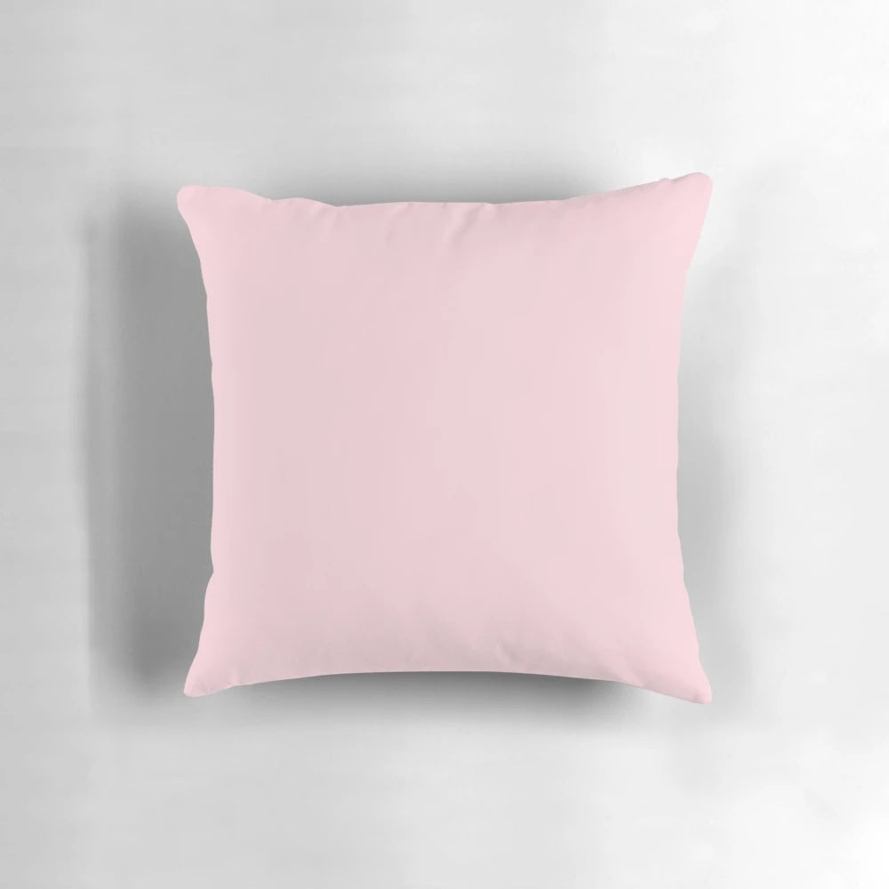 Preppy cotton candy pastel pink pillow with a minimalist, boho-chic design