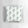 Sage and olive green preppy lightning bolt pillow