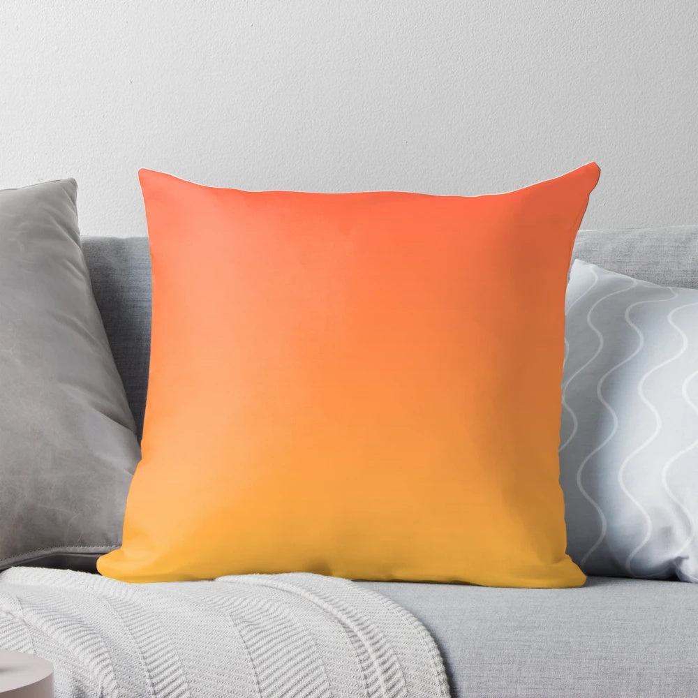 Preppy modern abstract ombre throw pillow in shades of yellow and orange