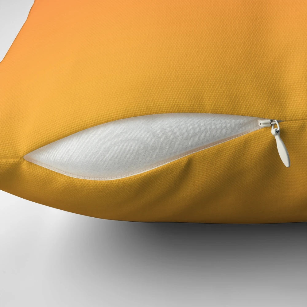 Preppy modern abstract ombre throw pillow in shades of yellow and orange