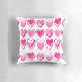Decorative pink hearts pillow with preppy design