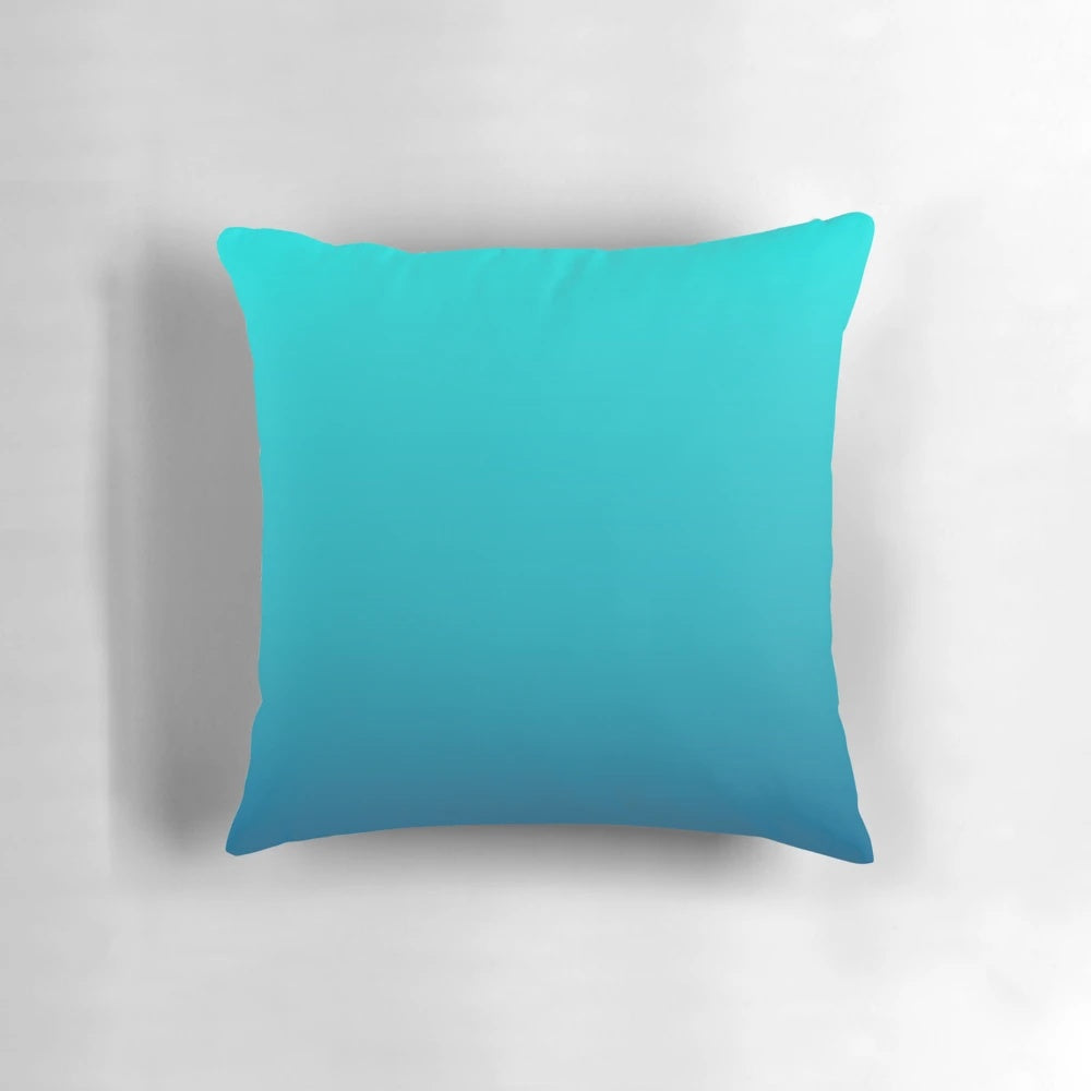 Preppy summer beach teal blue turquoise ombre accent pillow