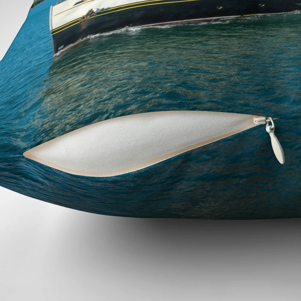 Waverley paddle steamer pillow showcasing the iconic paddle wheel and copy space