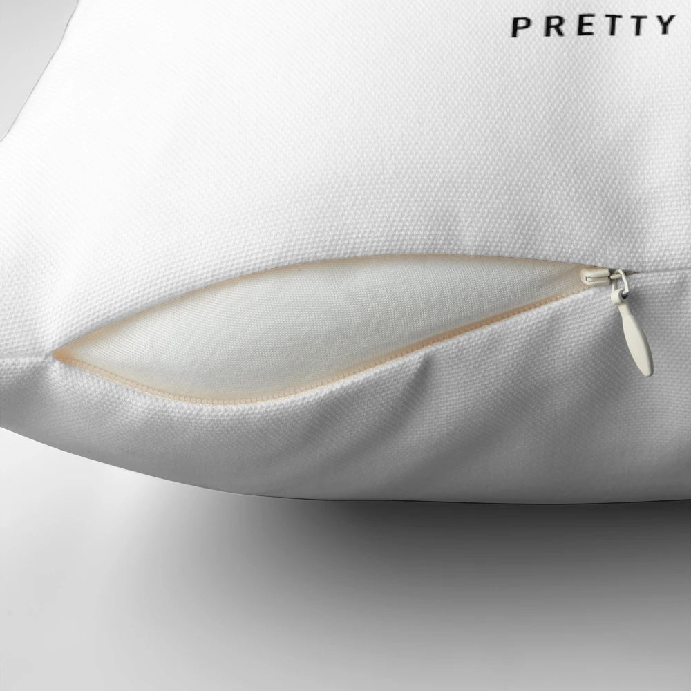 Decorative throw pillow with "Pretty Woman" movie quote about shopping and fashion