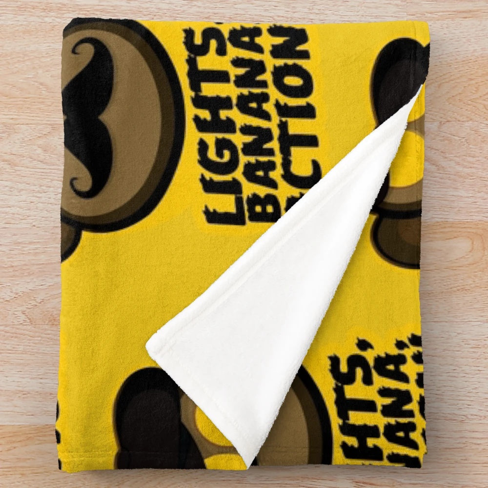 Cozy primate cinema inspired plush blanket