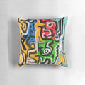 Primitive abstract street art pattern decorative throw pillow