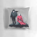 Princess and pirate themed decorative pillow featuring a classic 80s movie quote