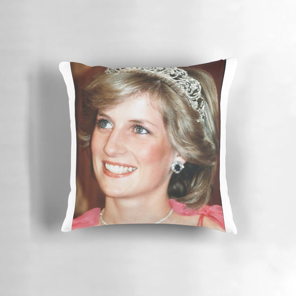 Princess Diana Memorial Pillow featuring a portrait of the beloved royal