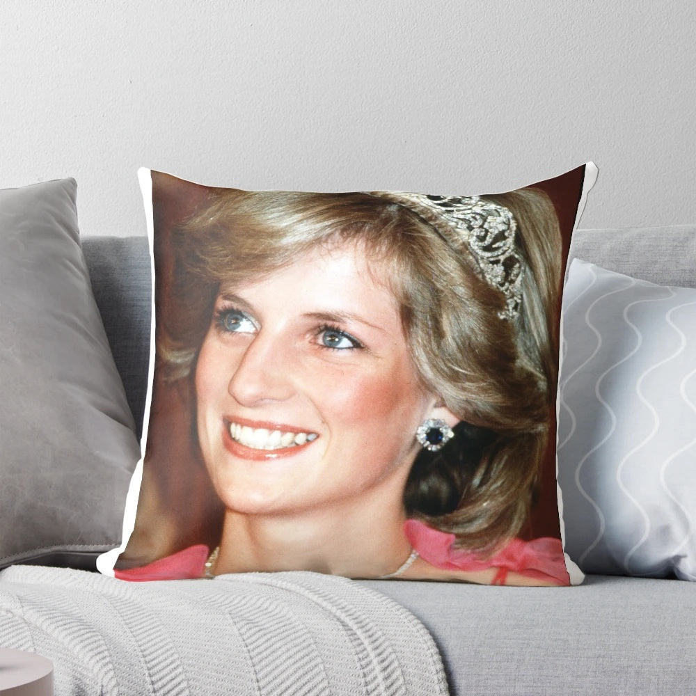 Princess Diana Memorial Pillow featuring a portrait of the beloved royal