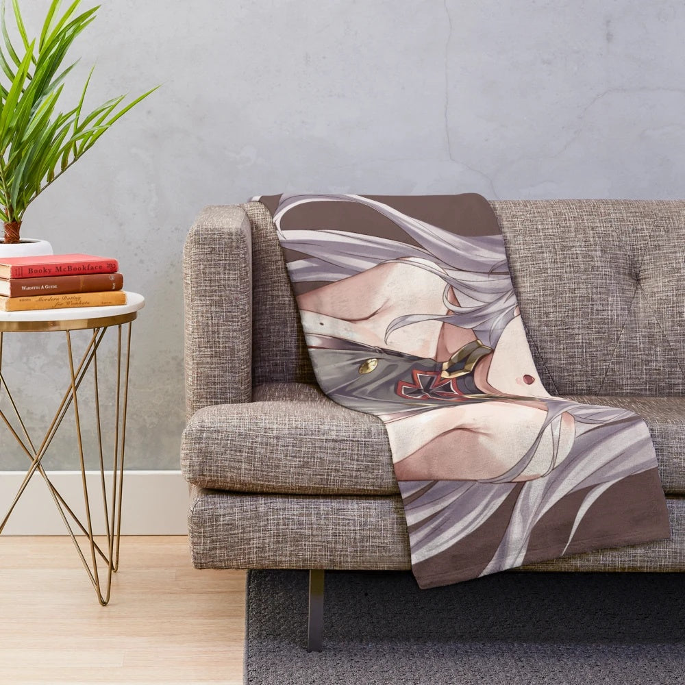 Prinz Eugen inspired plush blanket from Azur Lane anime