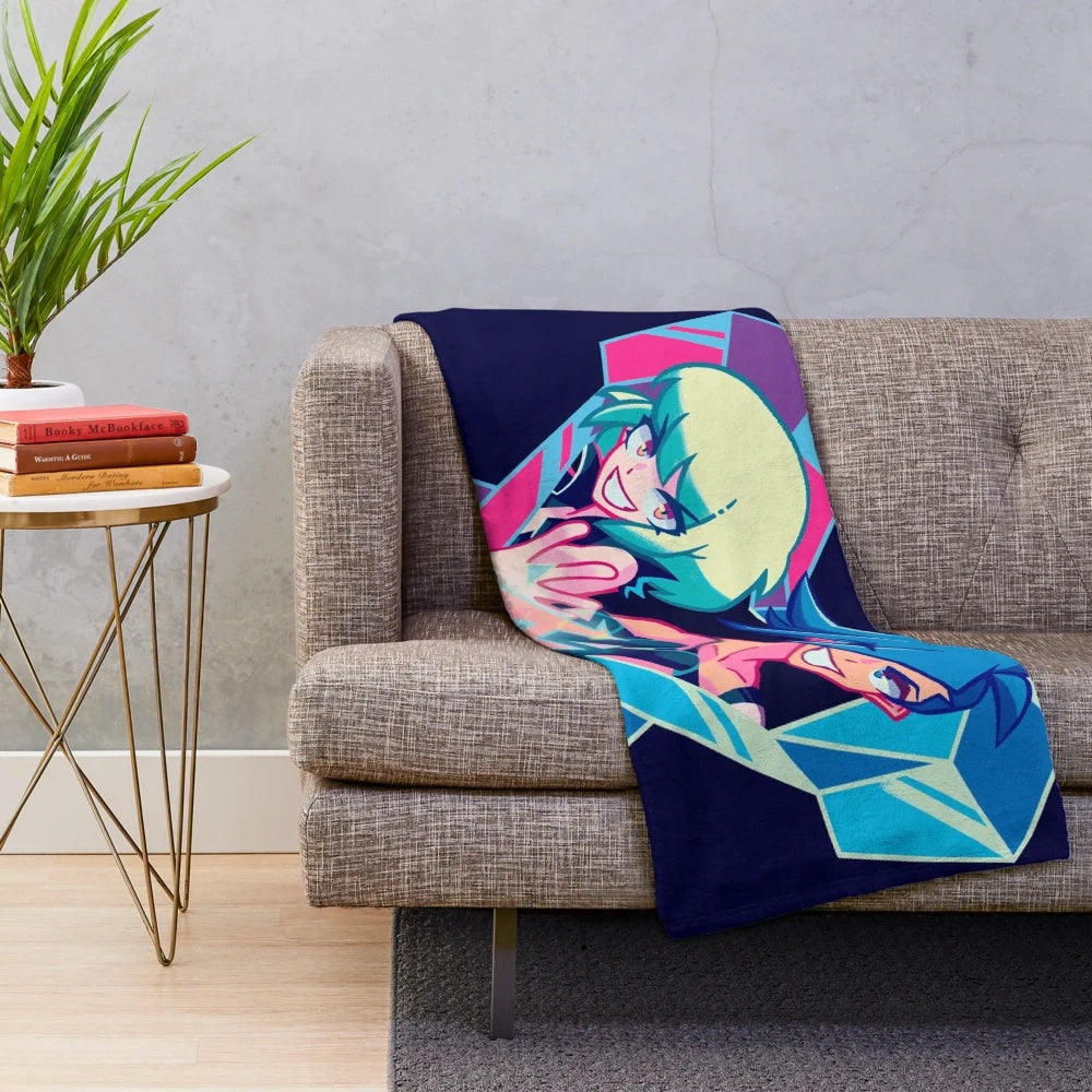 Promare inspired plush blanket with Lio Fotia and Gallic Thymos fan art