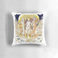 Promised Neverland Watercolor Pillow featuring characters Emma, Norman, and Ray