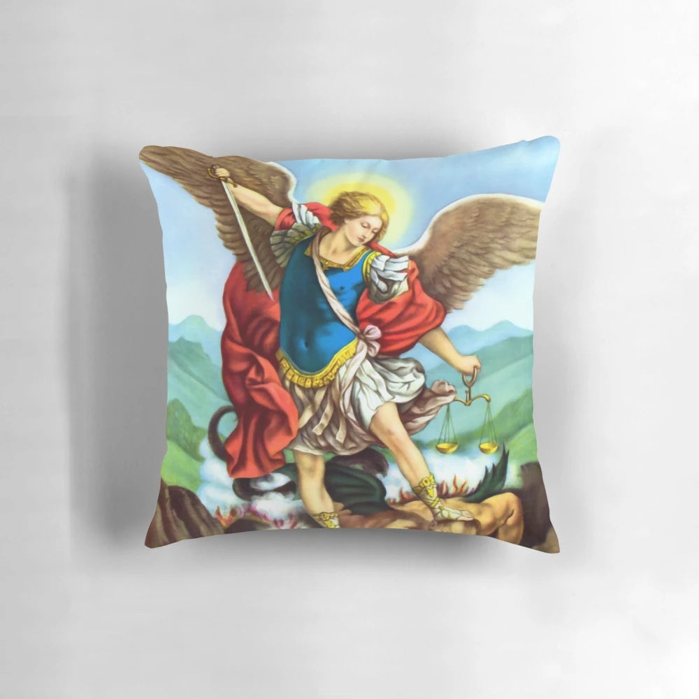 St. Michael the Archangel Catholic Saint Pillow, a powerful symbol of protection from evil
