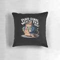 Plush pillow featuring a satirical illustration of a fat cat, representing wealth inequality and the need for a wealth tax.
