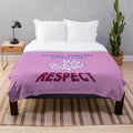 Plush blanket featuring the text "Volunteer Firefighters Honor and Respect" with firefighter-themed imagery