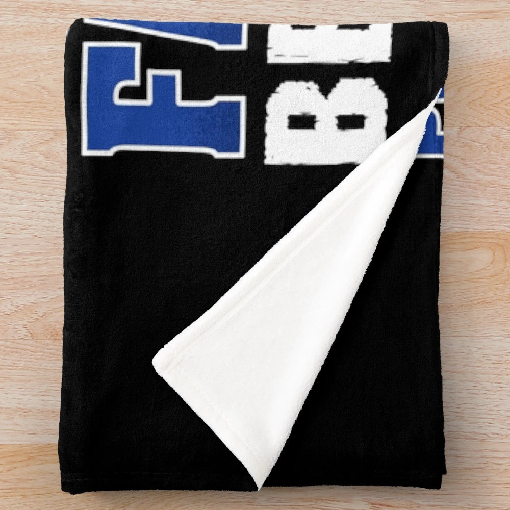 Plush police officer blanket with thin blue line design