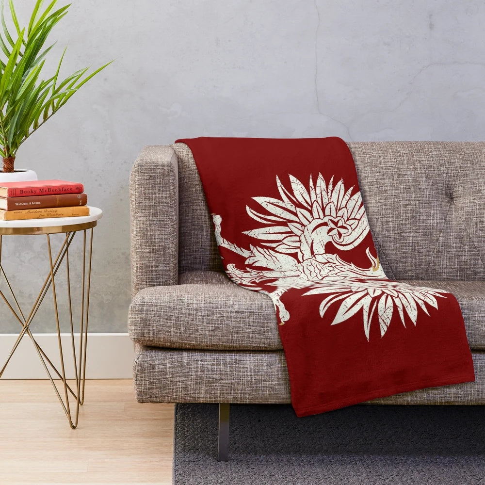 Plush blanket featuring the Polish eagle coat of arms design