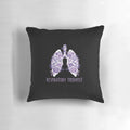Floral pillow design with text "Flower Lung" for respiratory therapists