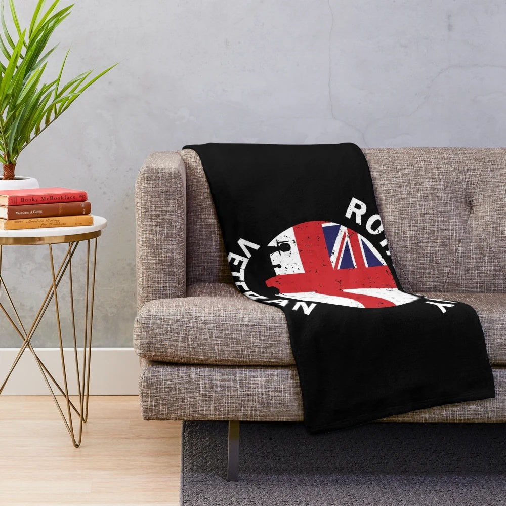 Royal Navy veteran plush blanket with patriotic British military design