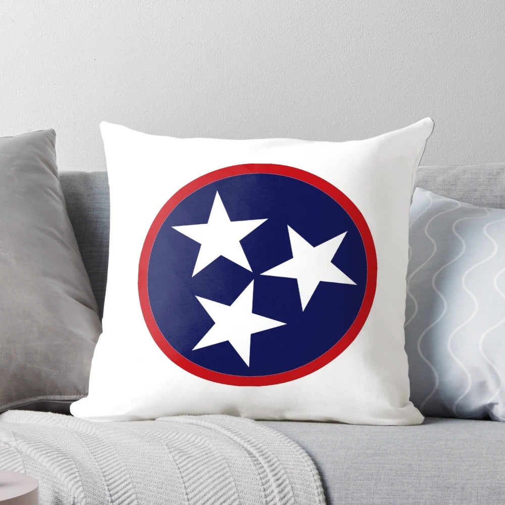 Tennessee Tristar Pillow featuring the iconic state flag design