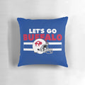 Buffalo Bills-inspired throw pillow with the phrase "let's go buffalove"