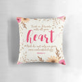 "Proverbs 3:5 Bible verse decorative pillow with white text on a neutral background"