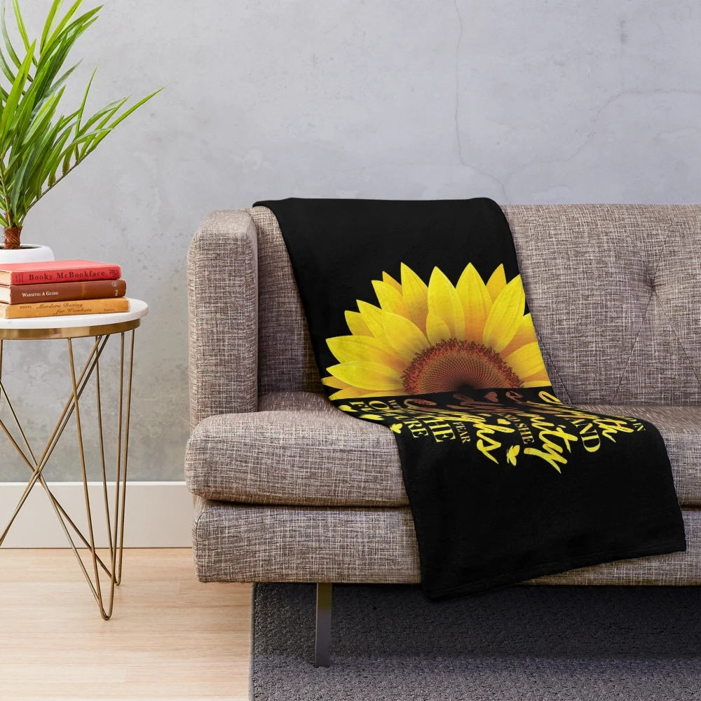 Proverbs 31 Sunflower Christian Bible Verse Plush Blanket