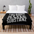 Plush blanket featuring a provocative youth culture statement