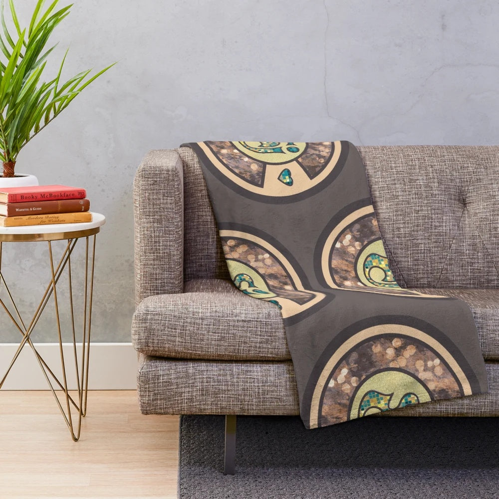 Psychedelic blanket with String Cheese Incident-inspired design featuring laser lights and sacred geometry
