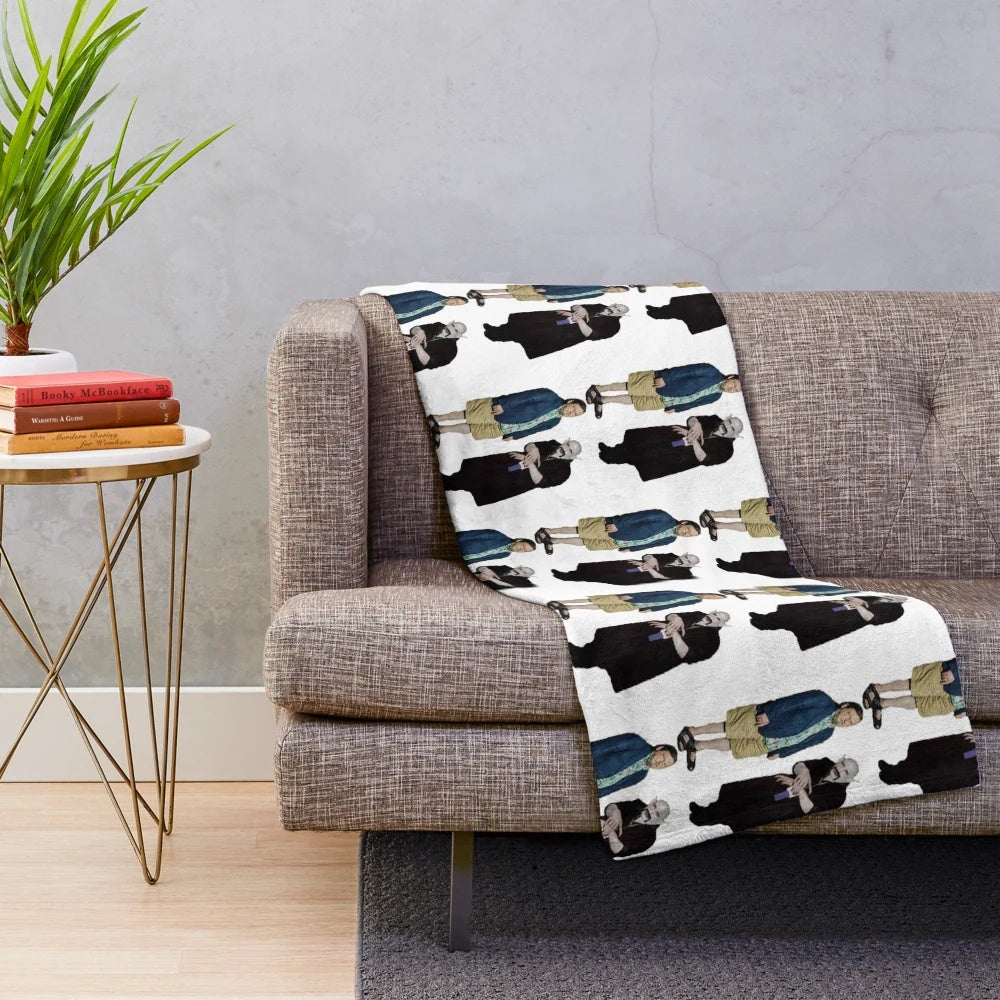 Cinephile movie-inspired plush blanket featuring abstract, psychedelic design