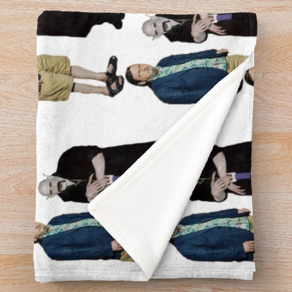 Cinephile movie-inspired plush blanket featuring abstract, psychedelic design