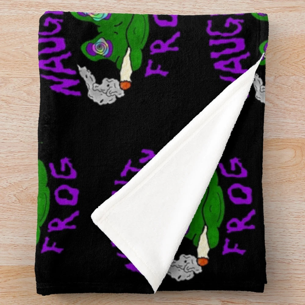 Psychedelic Naughty Frog Plush Blanket
