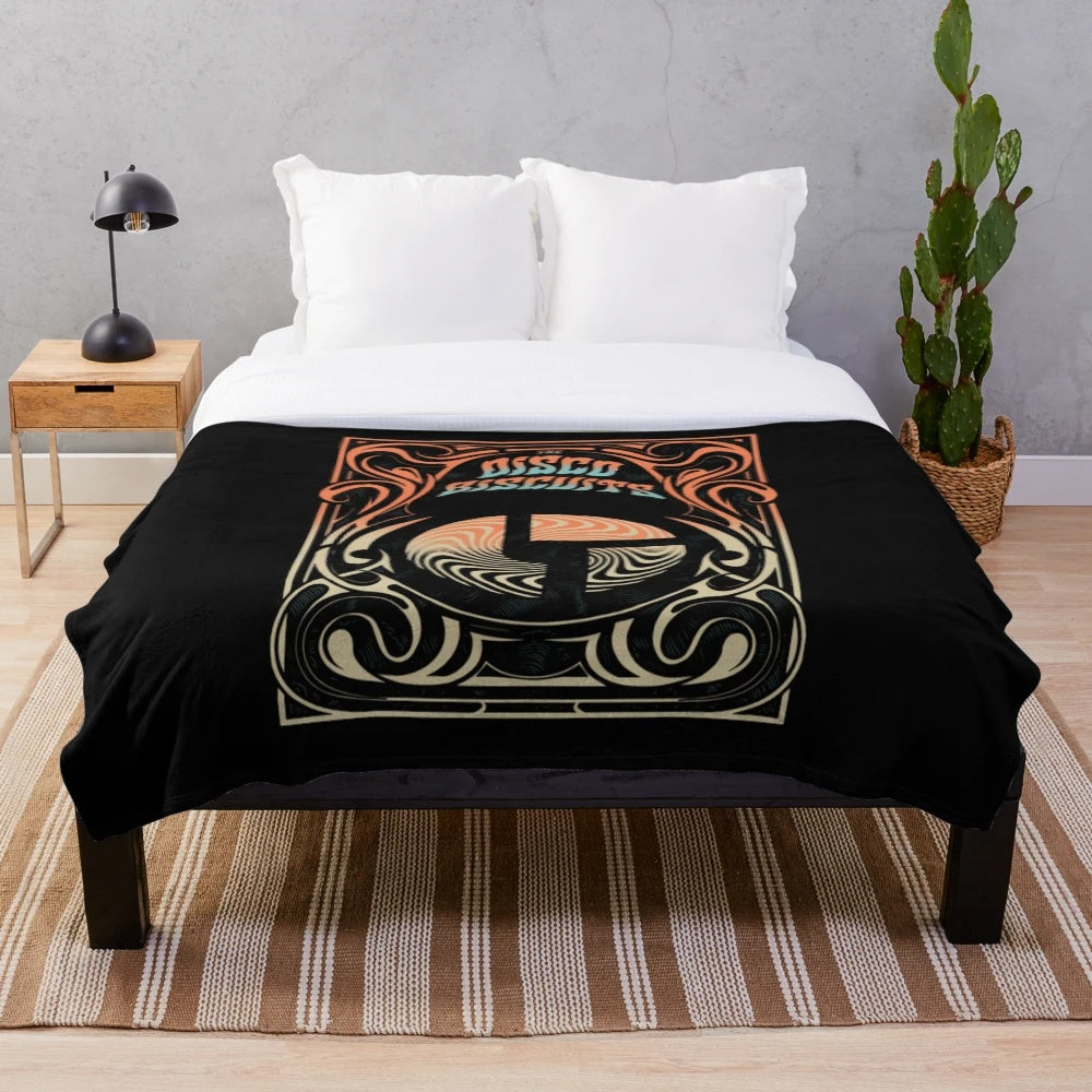 Colorful plush blanket featuring the Disco Biscuits band logo