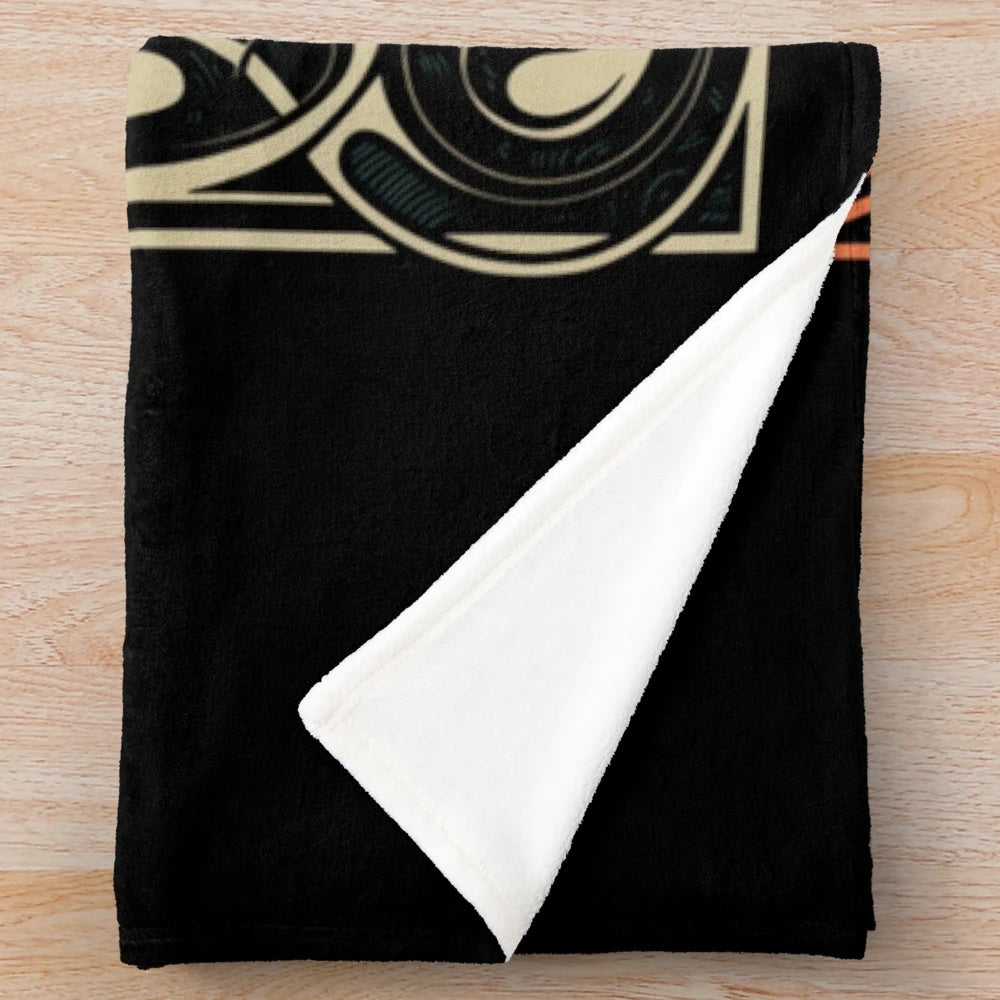 Colorful plush blanket featuring the Disco Biscuits band logo