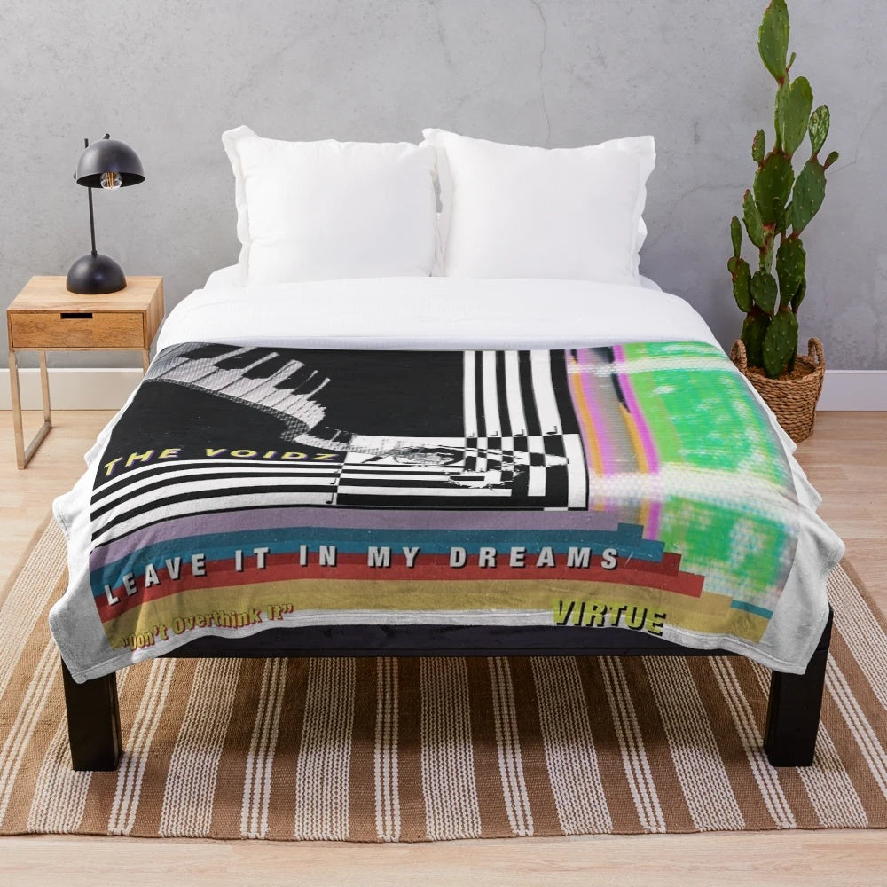 Psychedelic plush blanket with experimental music design