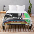 Psychedelic plush blanket with experimental music design