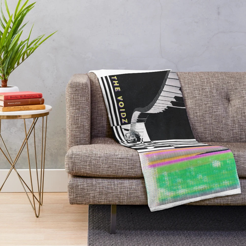 Psychedelic plush blanket with experimental music design