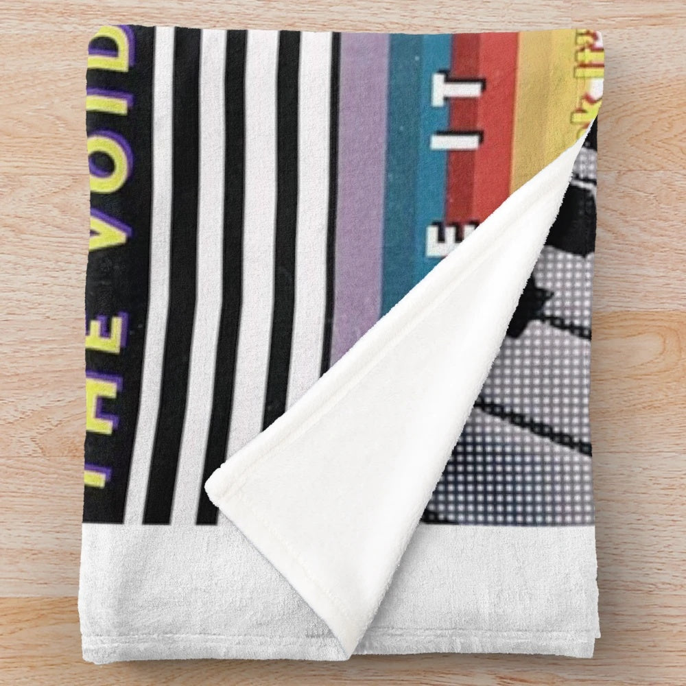 Psychedelic plush blanket with experimental music design