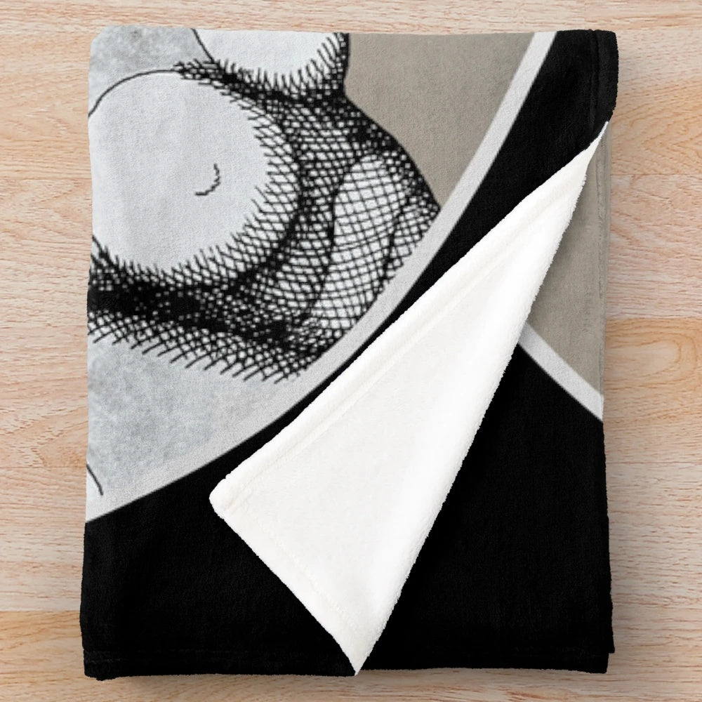 Psychedelic plush blanket featuring retro sci-fi movie inspired design