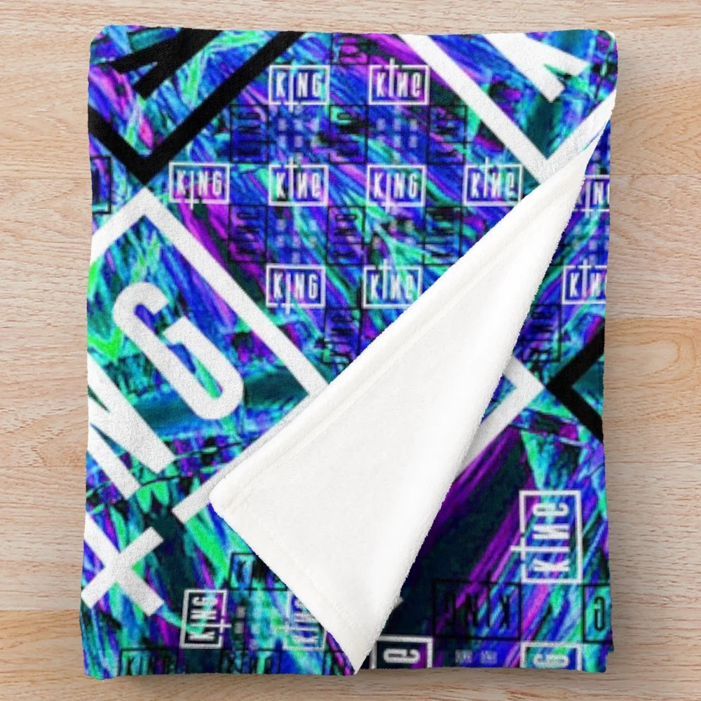 Sullivan King-inspired psychedelic pattern plush blanket