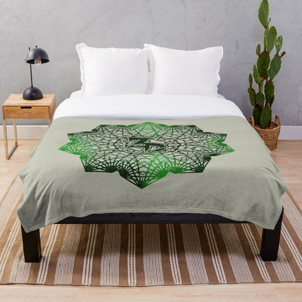 Zeds Dead Mandala Green Plush Blanket for EDM Fans