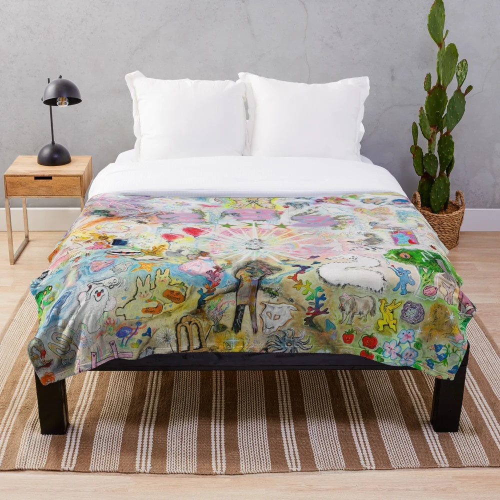 Psychedelic Plush Tapestry Blanket Inspired by Drain Gang 333 Album Art