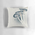 A surreal, psychedelic-inspired pillow featuring illustrated mushrooms in a trippy, hallucinogenic design.