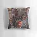 Collage design featuring the character Patrick Bateman from the movie American Psycho