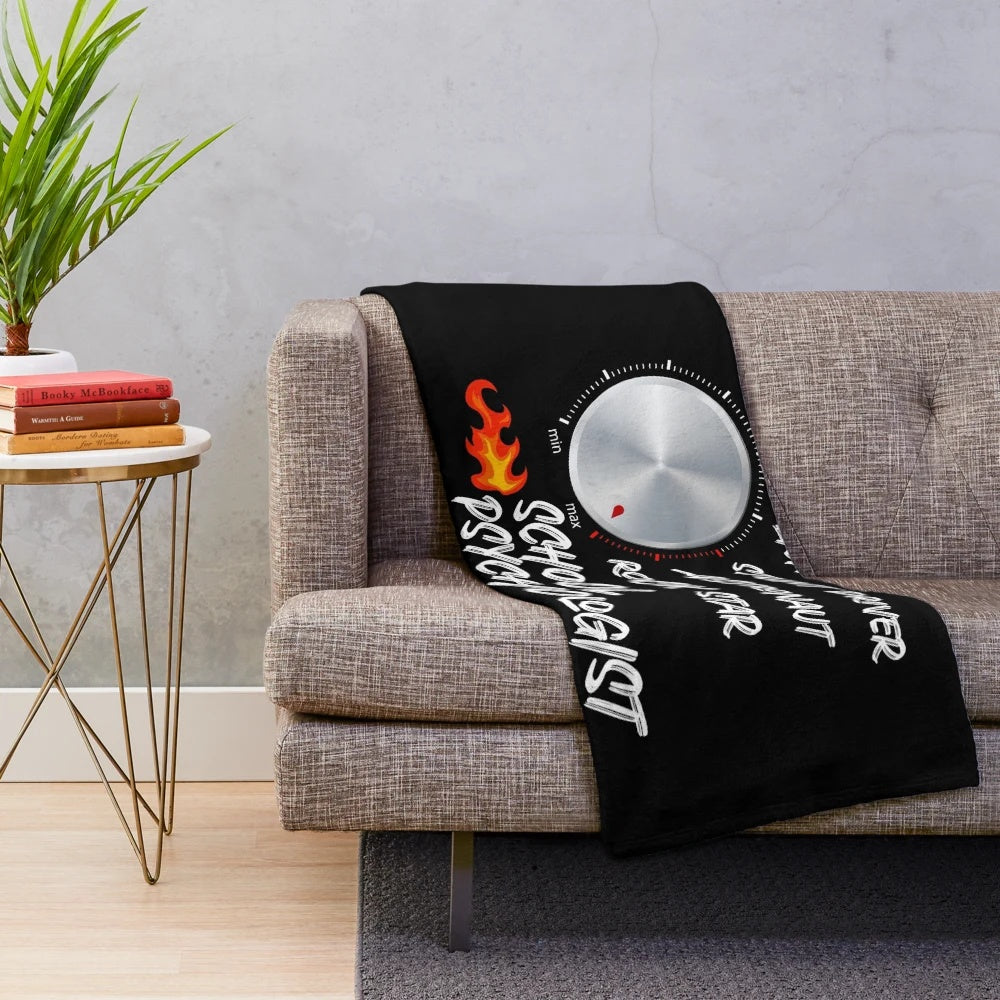 School psychologist plush blanket with a badass graphic design