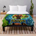 Psychonauts themed plush blanket with video game design