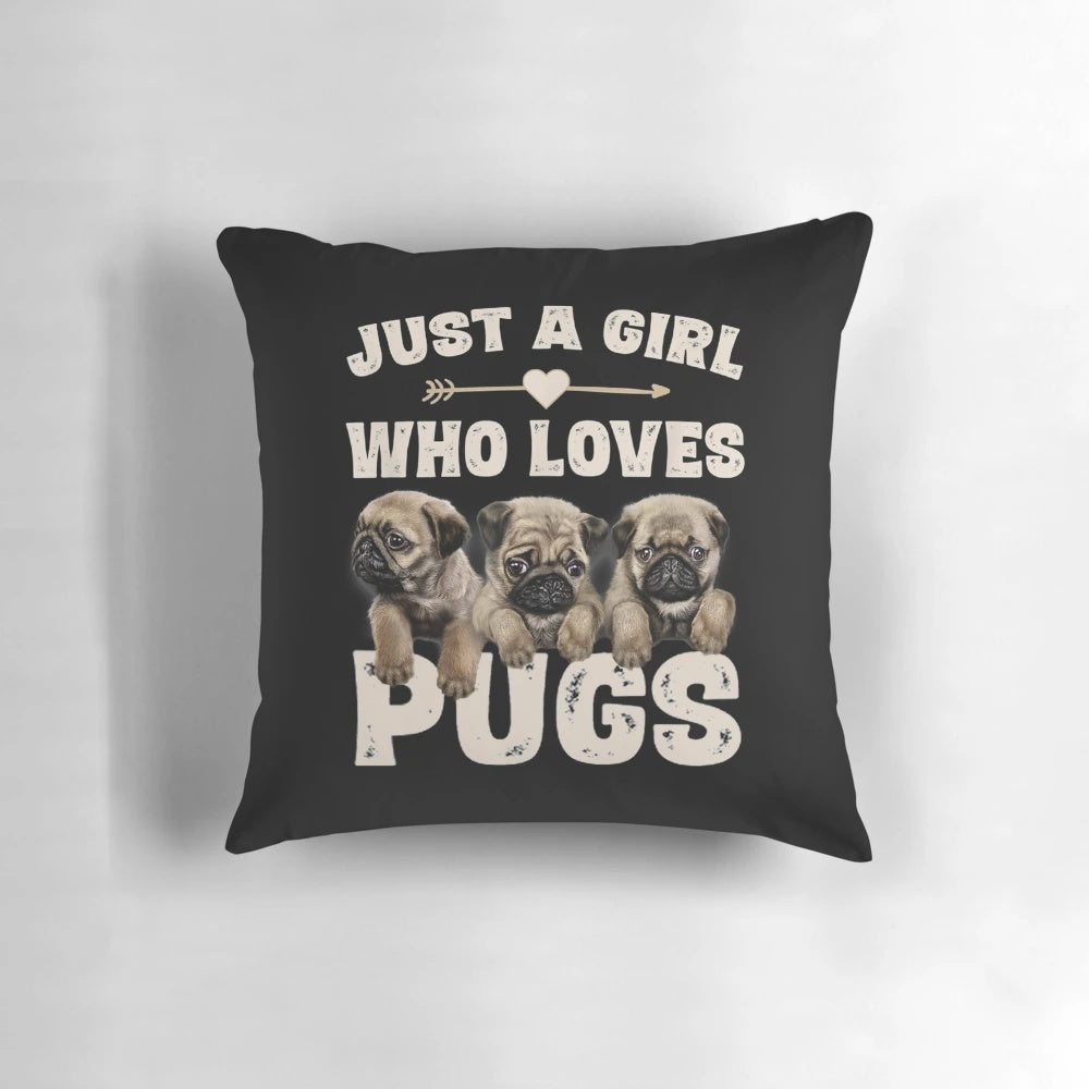 Soft, plush pillow featuring a pug design, perfect for pug lovers