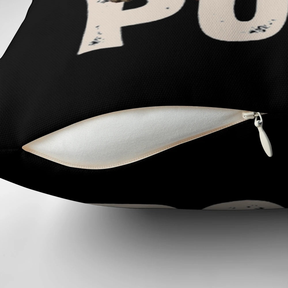 Soft, plush pillow featuring a pug design, perfect for pug lovers