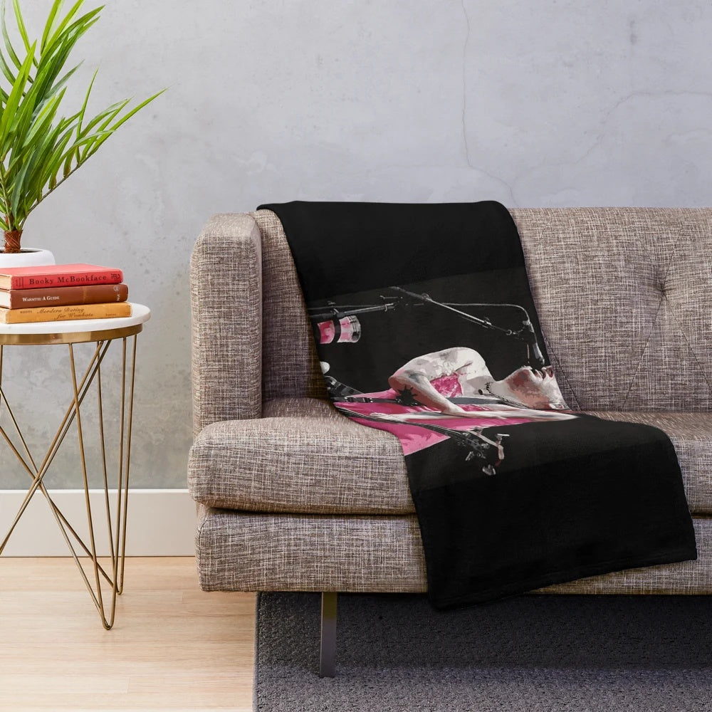 Nofx inspired plush blanket with punk rock and anti-establishment graphics